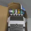 Transformable Truck & 3 Layer Race Track Playset, 62 inch Spring-Powered Track Toddlers Toys with 8 Cars & Parking Garage, Toy Trucks for Kids Ages 3-6, Birthday & Xmas Gifts for Boys Girls (Blue)