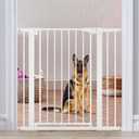 Mumeasy 36" High Extra Tall Dog Gate, 29.6"-40.5" Wide Pressure Mounted Tall Baby Gate for Dog, Auto Close Pet Gate with Door for Stairs, Doorways, House, White