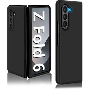 Z Fold 6 Liquid Silicone Case for Samsung Galaxy Z Fold6 5G, Slim Phone Case for Women Girls Soft Gel Rubber Ultra Thin Anti-Scratch Design Protective Cover for Samsung Z Fold 6 5G 7.6-inch (Black)