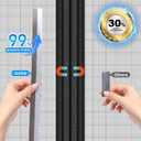 LIAMST Magnetic Screen Door 36x 82 in, Thicker 265g/ Mesh, Reversible Left Right Side Opening Wide Magnetic Screen Door, Upgraded-Model Full Strip Magnets for Sliding & French Doors (Black)