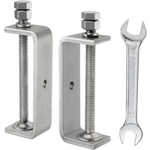 120MM 304 Heavy Duty Stainless Steel C Clamps Tiger Clamp Woodworking Clamp, Features Stable Wide Jaws and Protective Pads (2 Pcs)