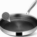 Non Stick Frying Pans, 12-inch Hybrid Frying Pans Nonstick Stainless Steel Skillets, Dishwasher & Oven-Safe, Stay-Cool Handle, PFOA Free Cookware, Compatible with All Cooktops