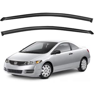 Window Visors Rain Guards for 2006-2011 Honda Civic Coupe, Out-Channel Window Vent Wind Deflectors Visors Shades for 06 07 08 09 10 11 Civic 2Door