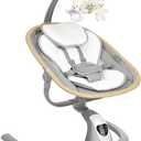 Angelbliss Baby Swing with Cry Detection, Electric Swing - Side-to-Side & 180 Rotation, for Infants & Toddlers (Grey) with 5 Speeds