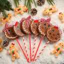 6pcs Gingerbread Man Christmas Trees Picks Ornaments Gingerbread Cookie Christmas Sticks Xmas Tree Decorations for Xmas Tree Top Winter Home Office Party Vase Decor