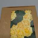 Lings Moment Artificial Flowers 25Pcs French Yellow Roses Decor w/Stems,3" Real Touch DIY Foam Floral for Wedding Bouquet/Centerpieces, Outdoors Party Backdrop, Room/Table, and Garden/Pot Decorations