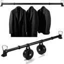 Heavy Duty Car Clothes Hanger Bar - Telescopic Clothes Rack from 30 to 63 Inches, 120lbs Max Load with Anti-Slip Rings for Car, SUV, Truck, RV