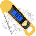 Meat Thermometer Digital, Instant Read Food Thermometer Waterproof with Backlight for Cooking, Deep Fry, BBQ, Grill, Smoker and Roast,Outdoor Fryer Accessories(Yellow)