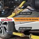 Heavy Duty Adjustable Car Tie Down Kit with Snap Hooks -Break Strength 10,000 lbs-Working Load 3333 lbs-2 Inch x 114 Inch - 4 Pack Axle Tie Down Straps (Yellow)