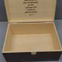 Leinuosen Christian Wooden Cross Keepsake Box 11x7.8x5.1 Inch Religious Memory Storage Box Baptism First Communion Christening Gifts Engraved Joshua 1: 9 Bible Verse for Confirmation Mementos Jewelry