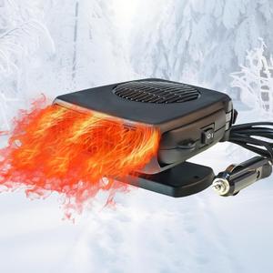 Car Heater 12V 200W, Fast Heating Defroster Defogger for Windshield, 2-in-1 Portable Car Heater and Cooling Fan, Plug into Cigarette Lighter for Car Truck SUV