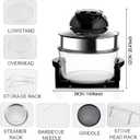 20L 8-in-1 glass air fryer, 360 circulating heating, high-precision glass body, healthy kitchen baking, toaster, broiler, toaster, steamer, and grill (8)