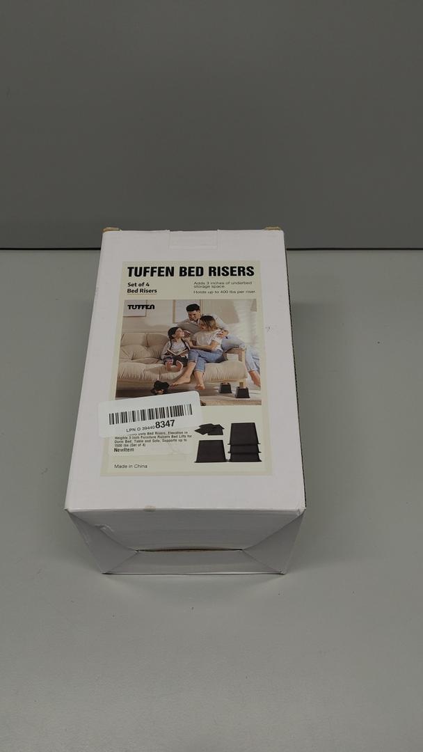 Tuffen Heavy Duty Bed Risers, Elevation in Heights 3 Inch Furniture Raisers Bed Lifts for Dorm Bed, Table and Sofa, Supports up to 1500 lbs (Set of 4) Tuffen Heavy Duty Bed Risers, Elevation in Heights 3 Inch Furniture Raisers Bed Lifts for Dorm Bed, Table and Sofa, Supports up to 1500 lbs (Set of 4)