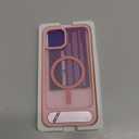 Compatible with iPhone 14 Plus Case [Compatible with Mag-Safe][Adjustable Kickstand][Military Grade Drop Protection] Translucent Phone Case for iPhone 14 Plus,Pink