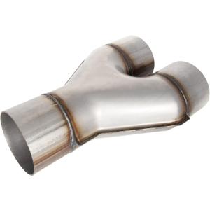 Stainless Steel Exhaust Y Pipe, 3" Single to 3" Dual Exhaust Adapter Connector for Car and Truck, 10" Overall Length, Weld-On, Universal