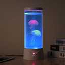 BiKiBao Jellyfish Lamp 9 Color Changing 2 Mode Portabe Jelly Fish Night Light LED Mood Lamp Home Decor for Room Office Night Light Liquid Motion Lamp Ideal Gift for Kids (White)