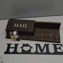 Rustic Wall Key Holder with Shelf & Hooks - Mail Organizer for Entryway | Wooden Key Rack for Keys, Coats, Dog Leash - Brown
