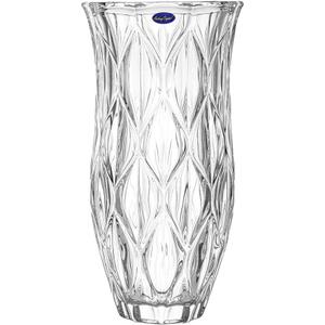 Amlong Crystal Large Size Clear Floral Vase 12 inches High (6 inch Top and 3 inch Bottom)