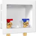 Press Washing Machine Outlet Box with Center Drain, 1/2 Inch Press x 3/4 Inch MHT with Copper Press Connections, Washer Faucet Recessed Box, Press Tool Required for Washer Box
