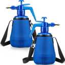 2 Pcs 1.5 Liter Misters Spray Pump Bottle with Full Neoprene Jacket and Built in Carrying Strap Garden Plant Mister Spray Bottle for Spring Personal Cooling Plants Spray Watering(Blue)