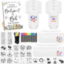 69 Pcs Baby Bib Bodysuit Baby Shower Set Baby Shower Game Sign Baby Feeder Bib Newborn Bodysuit Fabric Marker