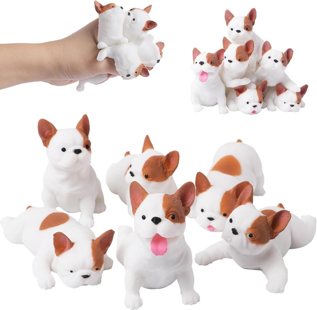 6Pcs Dog Squishy Toys for Kids, Cute Fidget Toys Stress Balls for Adults, Sensory Stress Toys Squish Squeeze Ball Stress Relief Toy, Squishy Ball Stretch Squeeze Toys Party Favors for Boys & Girls