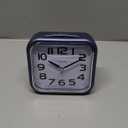 Tinload 5.5" Large Analog Alarm Clock Silent Non Ticking, Gentle Wake, Beep Sounds, Increasing Volume, Battery Operated Snooze and Manual Light, Easy Set, Blue