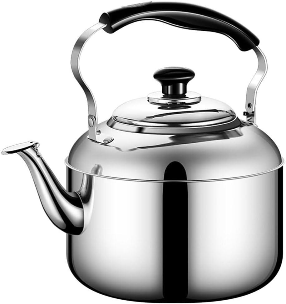 Luxshiny Whistling Tea Kettle 4L Stainless Steel Tea Pot Hot Water Kettle Stovetop Whistling Teapot Boiling Kettle with Grip Handle Coffee Kettle for Home Kitchen Travel
