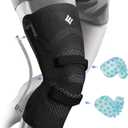 NEENCA Knee Brace for Knee Pain, Compression Knee Support with Patella Tendon Strap & Gel Pads, Side Stabilizers. Knee Sleeve for Meniscus Tear, ACL, PCL, Arthritis, Joint Pain Relief, Runner, Workout (X-Large, Upgraded Version - Carbon Black)