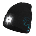 Bluetooth Beanie with Light, Musical Knit Hat with Headphones and Built-in Speaker Mic, Gifts for Men Women Dad