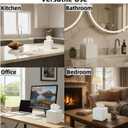 Tissue Box Cover 2-Pack, Square Tissue Holder with Bottom Belt, Modern Tissue Case Facial Paper Organizer Dispenser for Bathroom, Office, Home, Table, Car, Leaf Pattern White