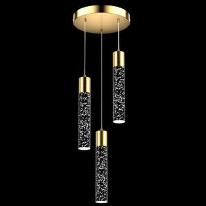 Pendant Lights Kitchen Island, Modern Kitchen Island Lights, Ceiling Lighting Fixtures with Crystal Bubble, Integrated LED Hanging Light Goid 1 Pack(3-Light)