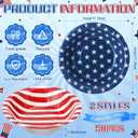 Sliner 50 Pcs 16 oz Patriotic 4th of July Disposable Paper Bowls 2 Styles Memorial Day American Flag Compostable Soup Bowl Party Favor for 250th Anniversary Hot Soup Snack Salad Serving Supplies