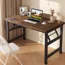 39.4 Inch Folding TableSquare Folding Desks for Small Space,Small Foldable Desk No Assembly,Rustic Brown. (39.4" x 19.7")
