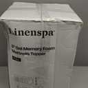 LINENSPA Memory Foam Mattress Topper - 3 Inch Gel Infused Memory Foam - Plush Feel - Cooling and Pressure Relieving - CertiPUR Certified - Dorm Room Essentials - Full Size