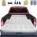 Short Truck Bed Air Mattress 5-5.5ft for Mid-Size Pickup with Tailgate Extension, Truck Bed Mattress for Tacoma Jeep Gladiator JT, Wired Air Pump, Oversized Carry Bag, Integrated Pillow