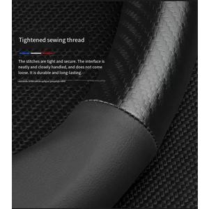 New Fit Be Leather Steering Wheel Cover,Stylish Nappa Leather Carbon Fiber Texture Protector,Non-Slip,Universal 15inch Compatible with Mercedes Benz Accessories (Old -Black)
