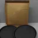 Zopeal 2 Pieces Black Round Restaurant Serving Tray, Plastic Non Slip Surface Food Meals Server Tray with Raised Edges for Home, Kitchen, Restaurant, Cafeteria, Bar (11")