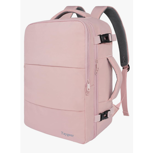 Taygeer Travel Backpack for Women, Carry On Backpack with Water Bottle Pocket & Shoe Pouch, TSA 15.6inch Laptop Mochila Flight Approved, Nurse Bag Casual Daypack for Weekender Business Hiking, Pink