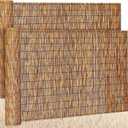 Barydat 2 Pcs 4 x 10 ft Reed Fence Roll, 85% Shade Bamboo Privacy Screen, Natural Decorative Reed Fencing for Outdoor Garden Backyard Patio Balcony