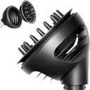 Wave + Curl Diffuser for Dyson Airwrap HS01 HS05 HS08–Dome and Diffuse Modes for Curl Wave Hair, Hair Dryer Diffuser | Extra-Large Design for Thick/Curly Hair | Heat-Safe