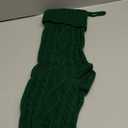 LEDeng Large Cable Knit Christmas Stockings, Fireplace Hanging Christmas Stockings, Perfect for Holiday Home Party Decorations, Unique Burgundy and White and Green Knitted Christmas Stockings (Green)