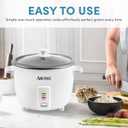 AROMA Rice Cooker, 8-Cup (Uncooked) / 16-Cup (Cooked), Pot-Style Rice Cooker and Soup Warmer with One-Touch Control, 4 Qt, White, ARC-368NG