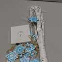 [Timer] 24'' Hanukkah LED Lighted Birch Tree with 12pcs Ornaments,8 Lighting Modes Blue Lights Tabletop Pre Lit Tree Light for Christmas Hanukkah Decor