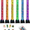 Lightahead Extra Large 4FT LED Bubble Fake Fish Tube Sensory Aquarium Lamp with 10 Floating Fish & 20 Color Effects Calming Light for Everyone Including Autism, ADHD, Stress & Anxiety Relief.