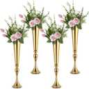 4 Pcs Gold Vase Wedding Centerpieces for Tables 22.5" Tall Gold Vases for Centerpieces Table Decorative Metal Flower Stand for Wedding Party Dinner Centerpiece for Anniversary Ceremony Decor