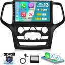 [8 Core 4G+64G] Android Car Radio for Jeep Grand Cherokee 2014-2020, 9 inch Touch Screen Car Play Stereo, DSP 32 EQ Audio/IPS Screen/Carplay/Android Auto/SWC/BT 5.0/WiFi