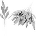 12 Pieces Artificial Silver Glitter Leaf Spray Picks, 13.4 Inch Fake Floral Leaf Branches for Winter Christmas Tree, DIY Wreath, Vase Fillers, Wedding Table Centerpieces Decorations
