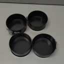 Tellshun 4 Pack Small Springform Cheesecakes Pan Tins Set 4 Inch Mini Baking Mold 4 Pieces Round Leakproof Nonstick Removable Bottom Bakeware for Pie Pizzas and Quiches Includes 50Pcs Parchment Paper