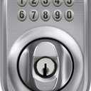 Schlage Plymouth Electronic Keypad Deadbolt Lock, Keyless Front Door Entry, Mechanical Key Backup Included, Satin Chrome, BE365 PLY 626